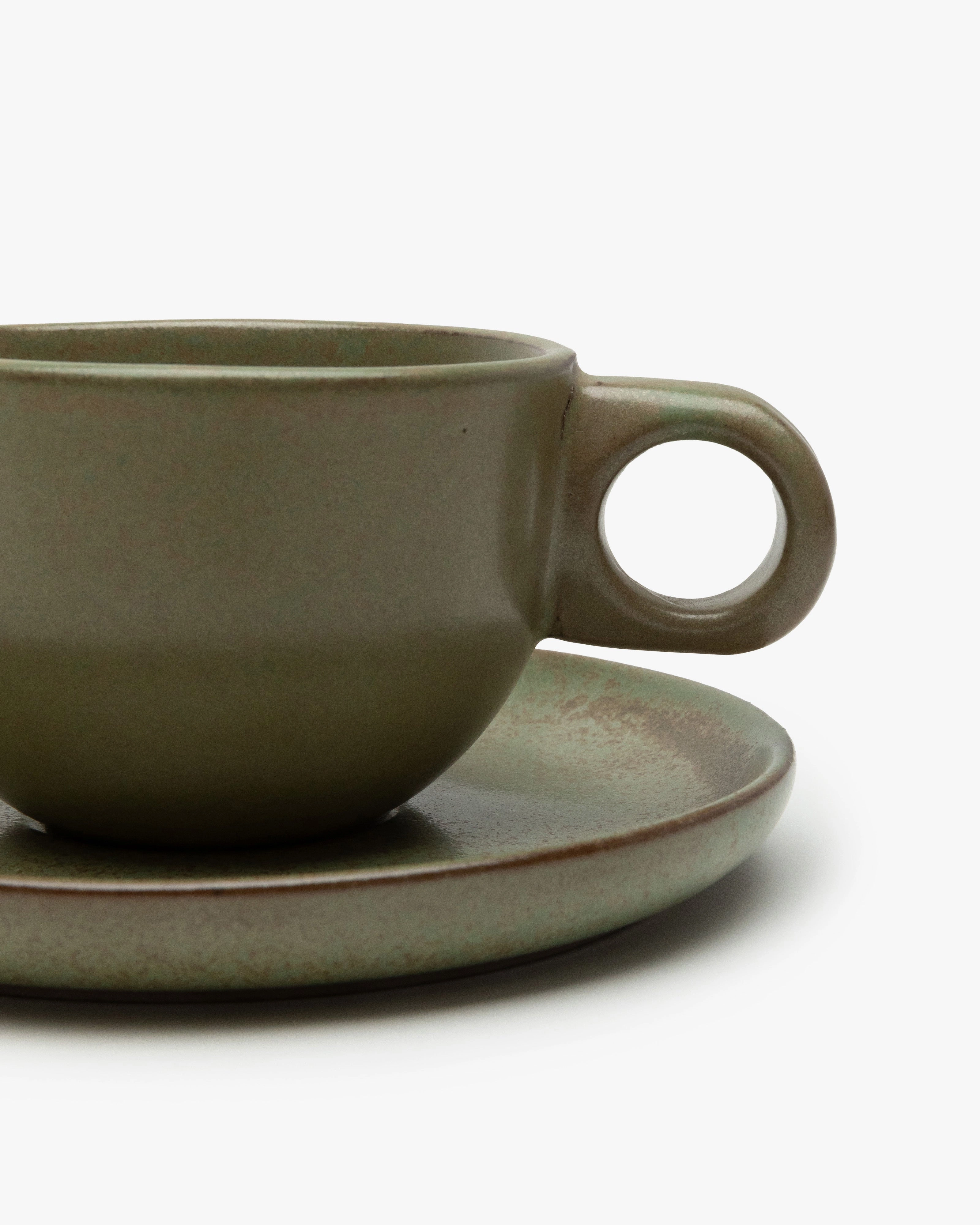 Coffee cup with saucer camogreen Surface