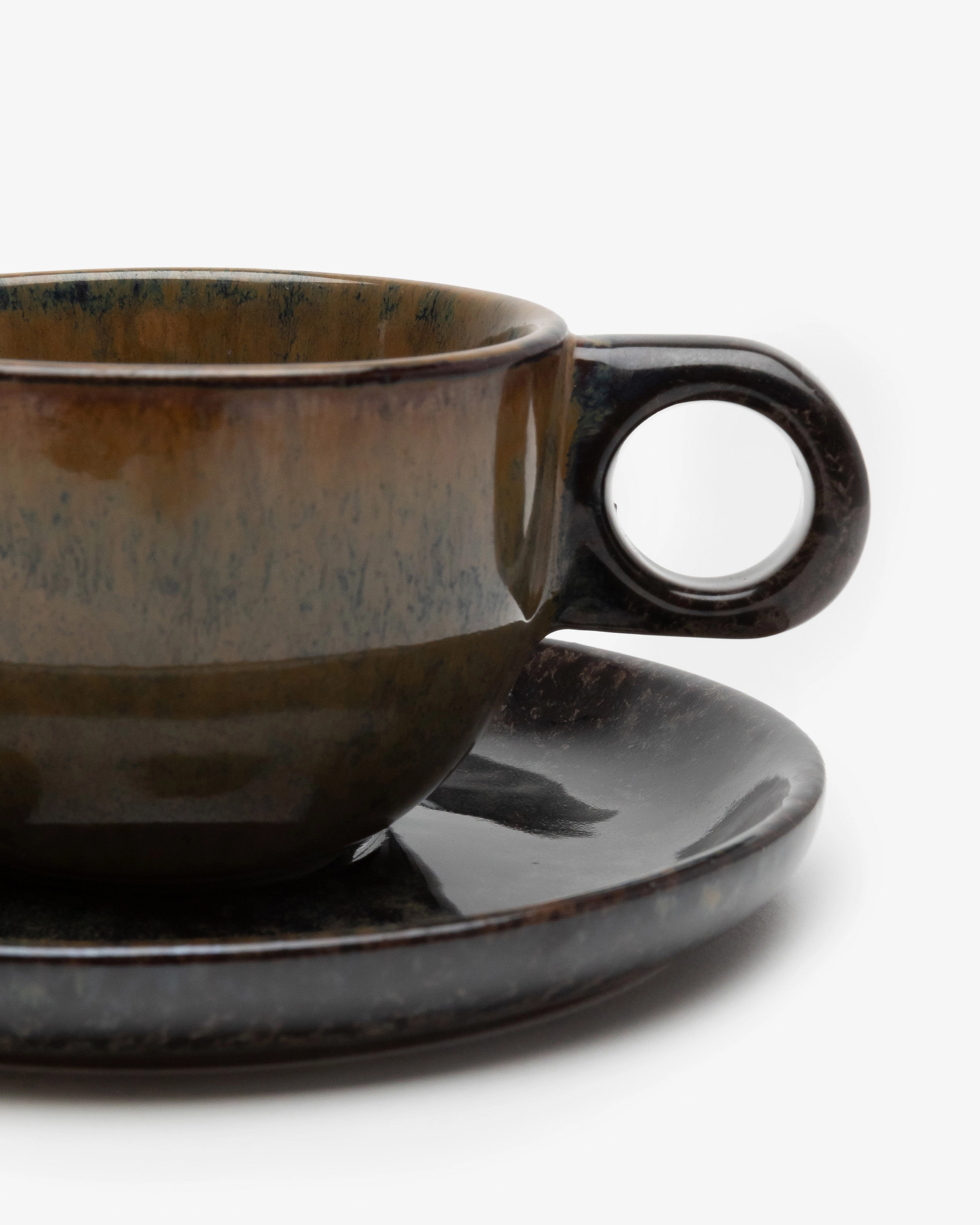 Coffee cup with saucer indi gray Surface