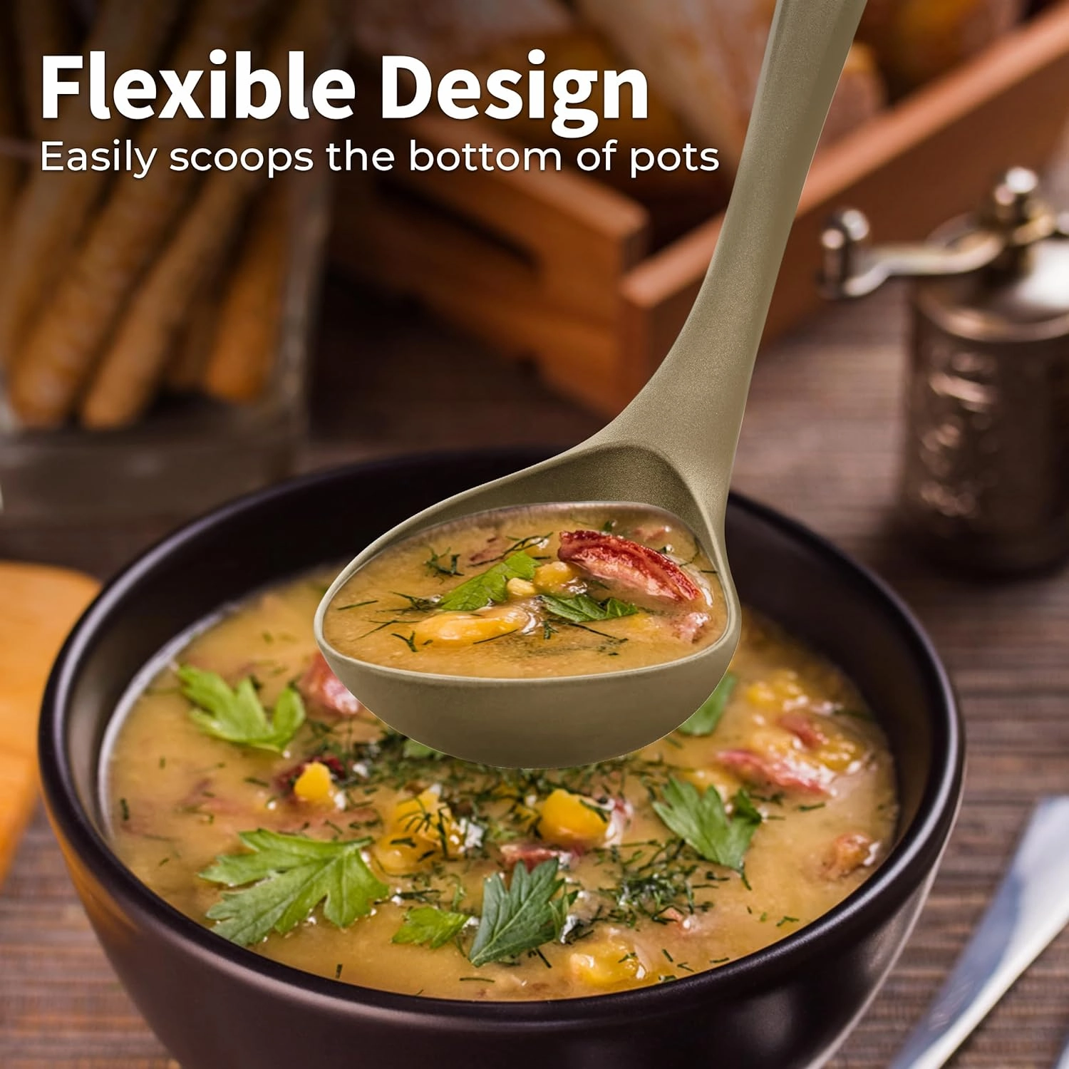 Comfort Grip Soup Spoon, Cooking and Serving Ladle