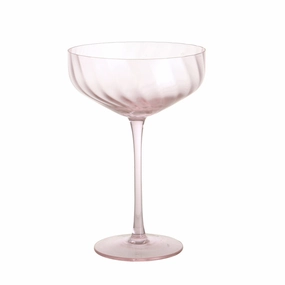 Coupe Glass Ribbed Swirl Blush Drinkware Bar Essentials