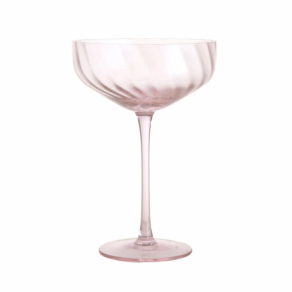 Coupe Glass Ribbed Swirl Blush Glassware clearance picks