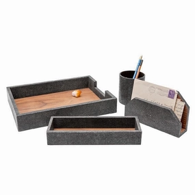 Crosby Gray Office Accessory Set/4 Home Decor Office Organization Convenient shopping