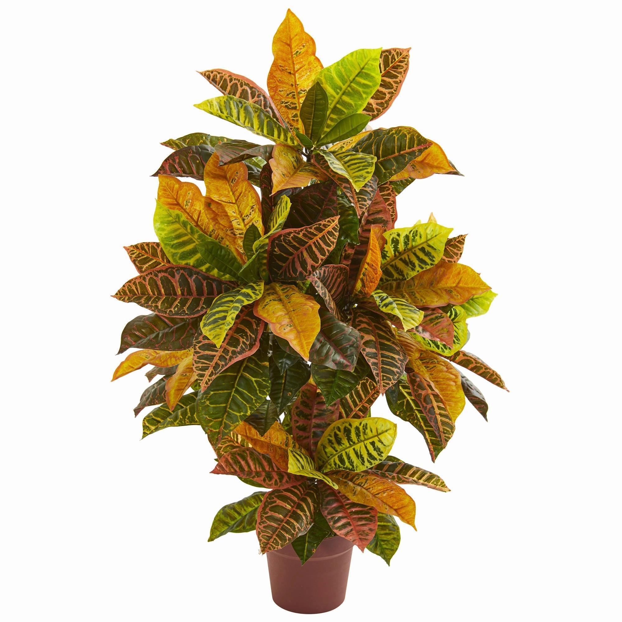 Croton Artificial Plant (Real Touch) 39" Faux Florals home florals discount
