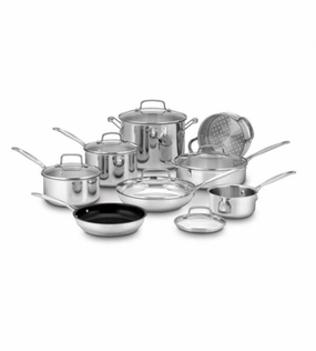 Cuisinart Chef'S Classic Stainless Cookware 14 Piece Set Cookware holiday sale