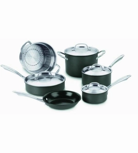 Cuisinart Greengourmet Hard Anodized Eco Friendly Non-Stick Cookware 10 Piece Set Cookware holiday sale