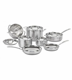 Cuisinart Multiclad Pro Tri-Ply Stainless Cookware 12 Piece Set Cookware holiday sale