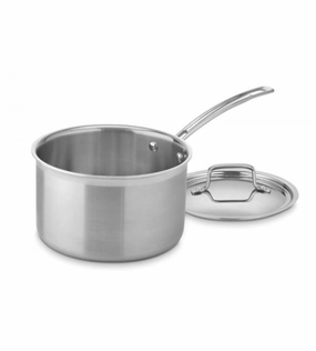 Cuisinart Multiclad Pro Tri-Ply Stainless Cookware 4 Qt. Saucepan W/Cover Cookware holiday sale