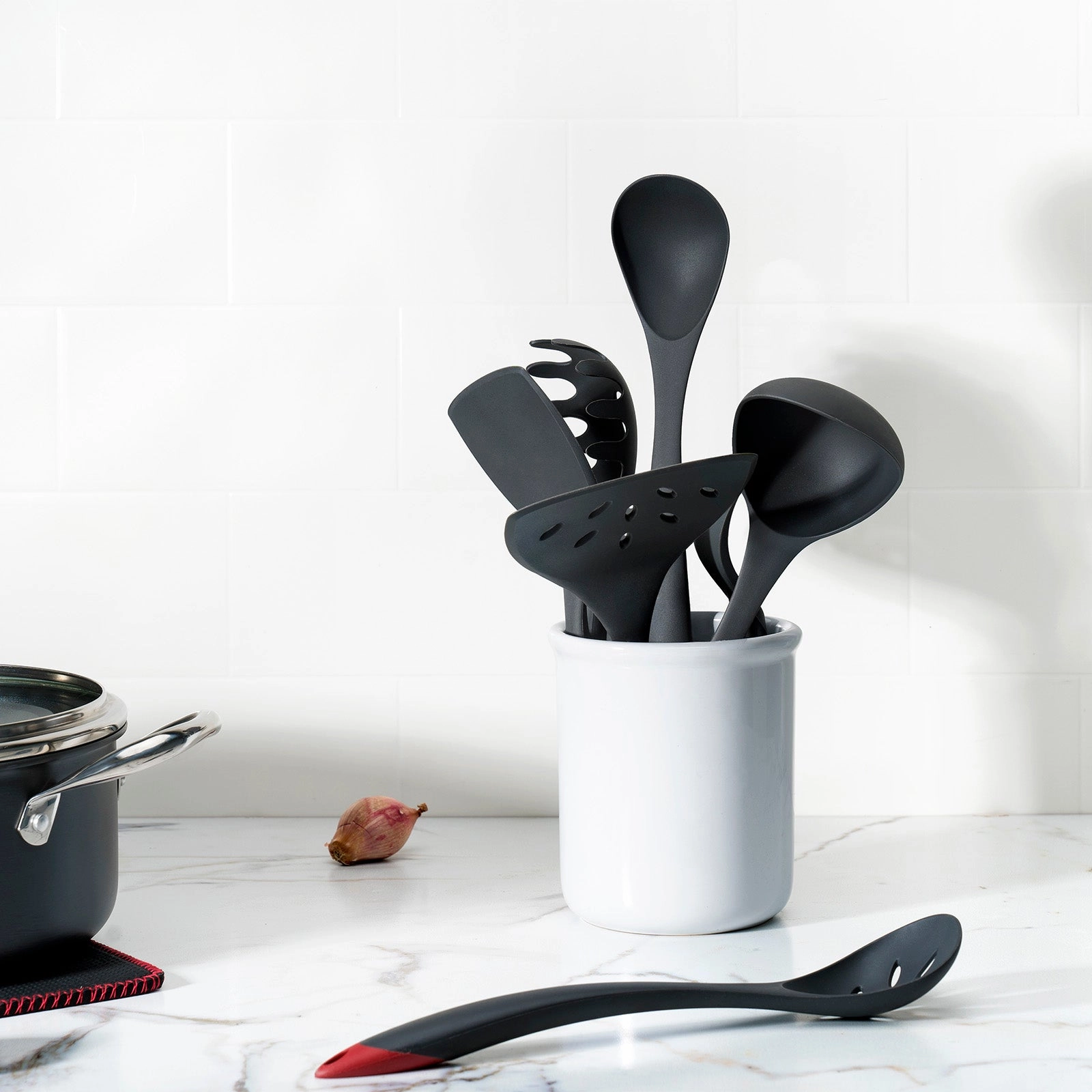 Cuisipro Fiberglass Pasta Server, Black