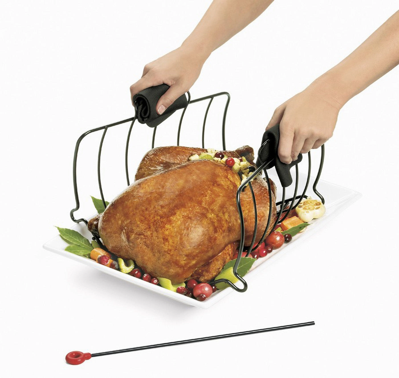 Cuisipro Roast & Serve Turkey Roasting Rack Non Stick Large Model 746780