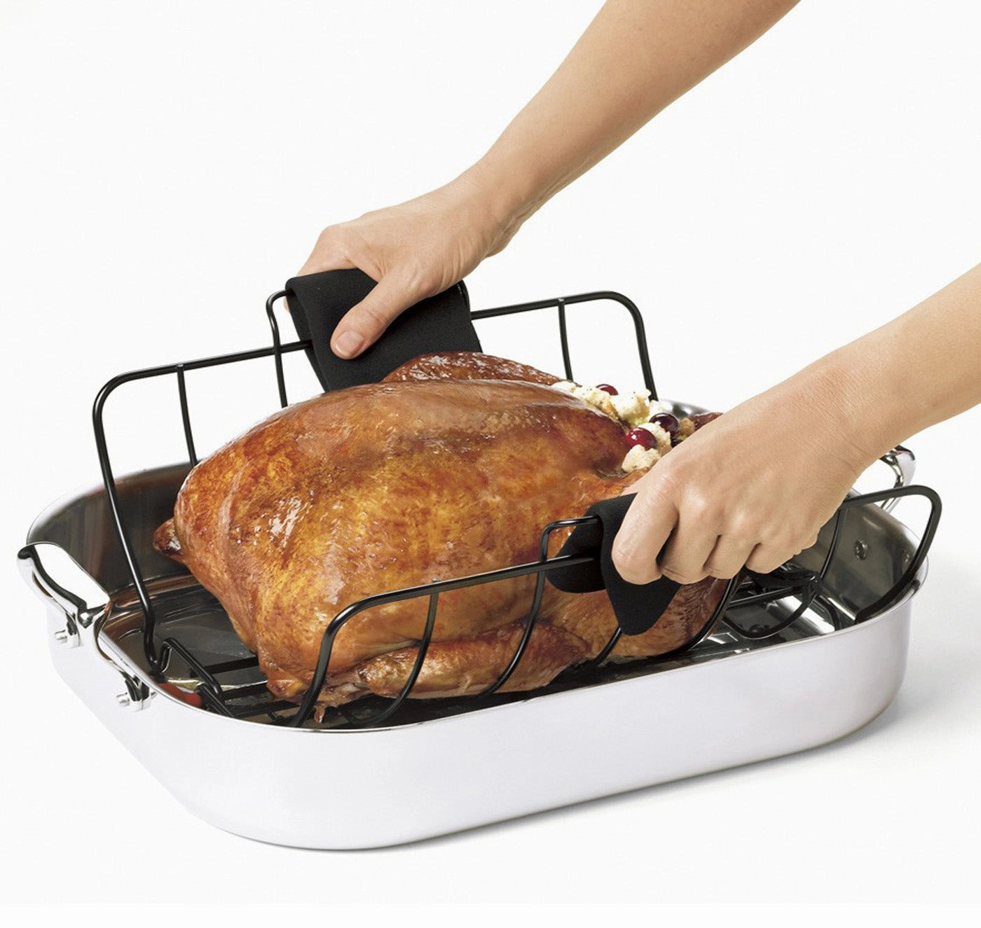 Cuisipro Roast & Serve Turkey Roasting Rack Non Stick Large Model 746780