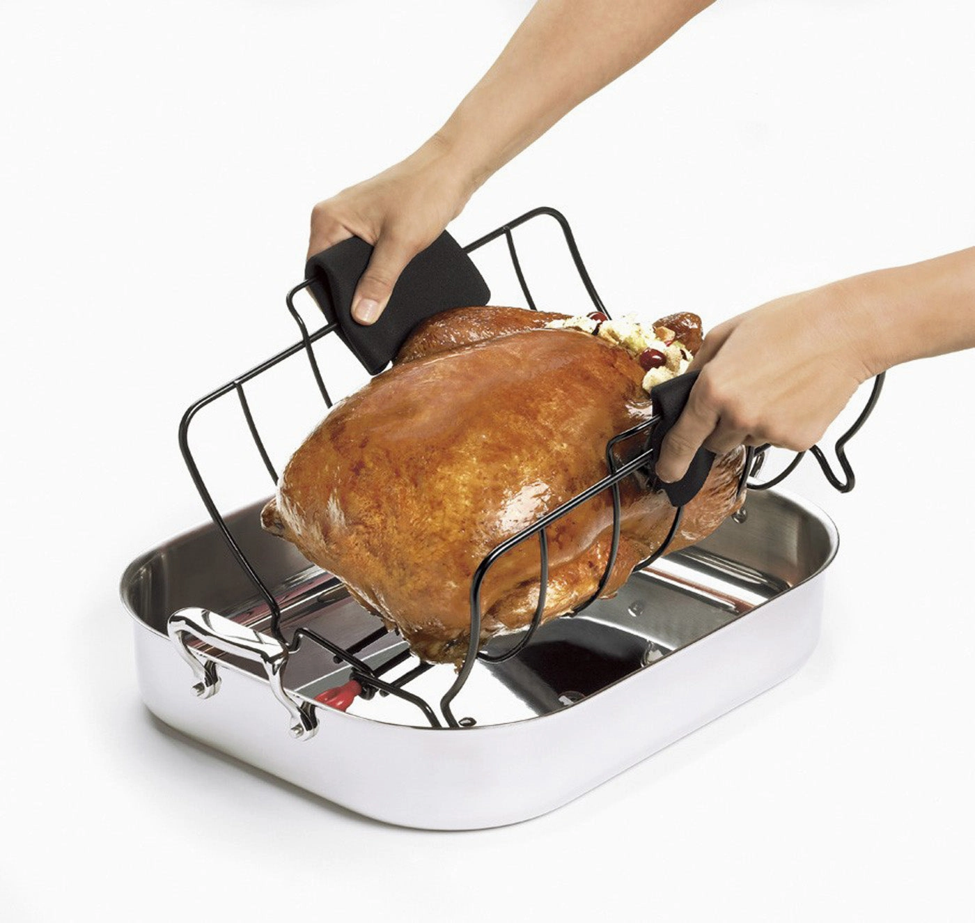 Cuisipro Roast & Serve Turkey Roasting Rack Non Stick Large Model 746780