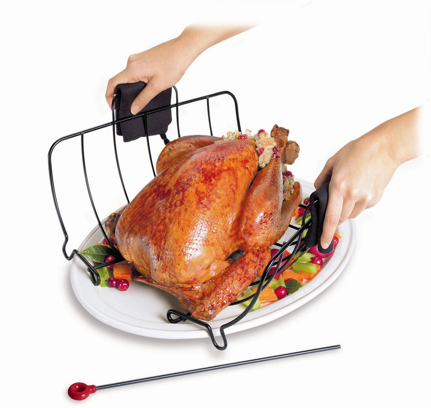 Cuisipro Roast & Serve Turkey Roasting Rack Non Stick Large Model 746780