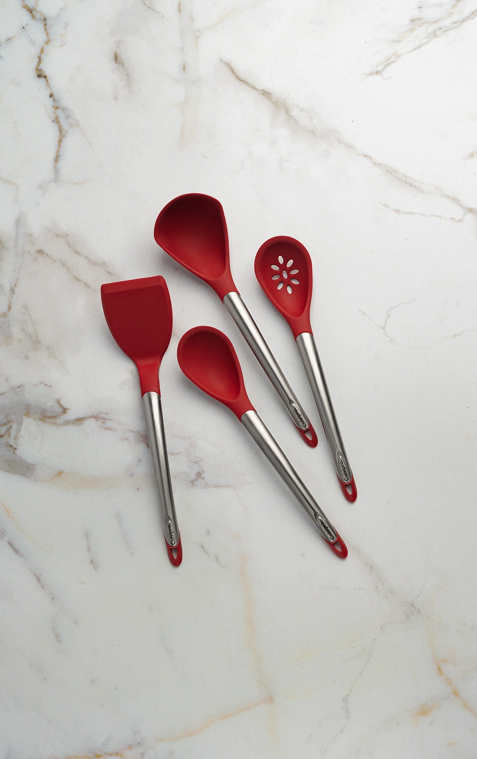 Cuisipro Silicone Kitchen Tool Set-Ladle, Turner, Spoon & Slotted Spoon