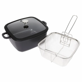 Curtis Stone 5.3-Quart Dura-Pan  Square Chef Saut Pan Refurbished Cookware hot cookware outlet