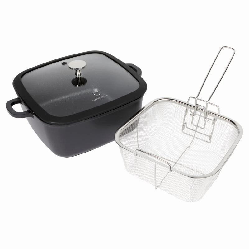 Curtis Stone 5.3-Quart Dura-Pan  Square Chef Saut Pan Refurbished Cookware hot cookware outlet