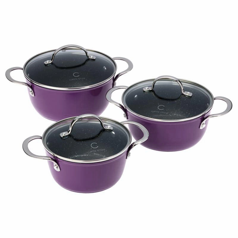 Curtis Stone 6-piece Dura-Pan  Nesting Saucepan Set Refurbished