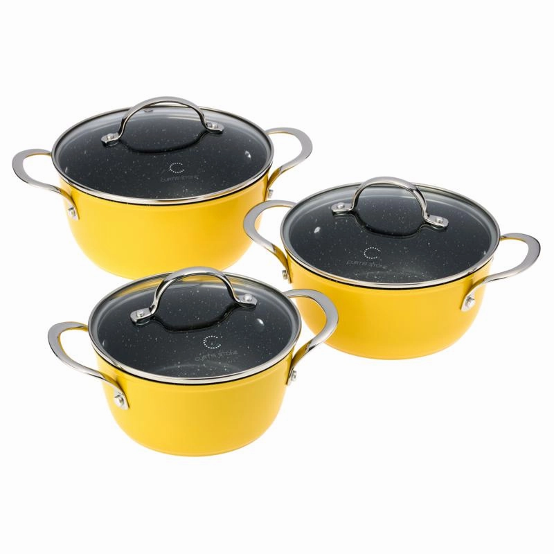 Curtis Stone 6-piece Dura-Pan  Nesting Saucepan Set Refurbished