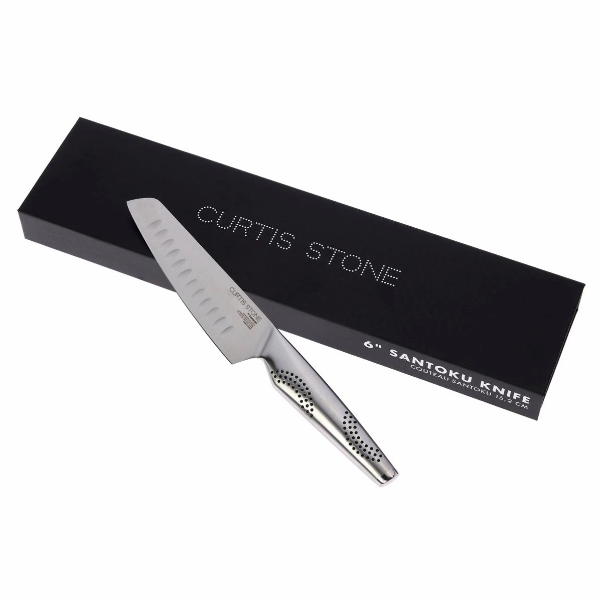 Curtis Stone 6" Japanese Steel Santoku Knife in Gift Box Refurbished