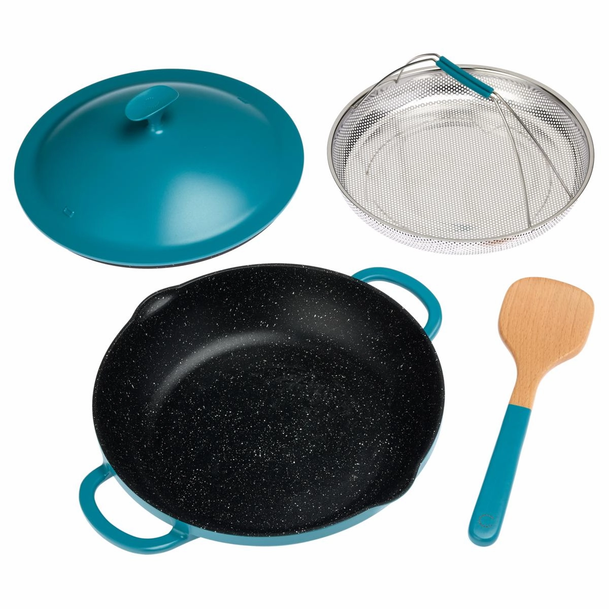 Curtis Stone Dura-Pan  Nonstick All Day Chef's Pan with Steamer & Tool Refurbished