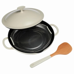 Curtis Stone Dura-Pan  Nonstick All Day Chef's Pan with Steamer & Tool Refurbished Cookware hot cookware outlet