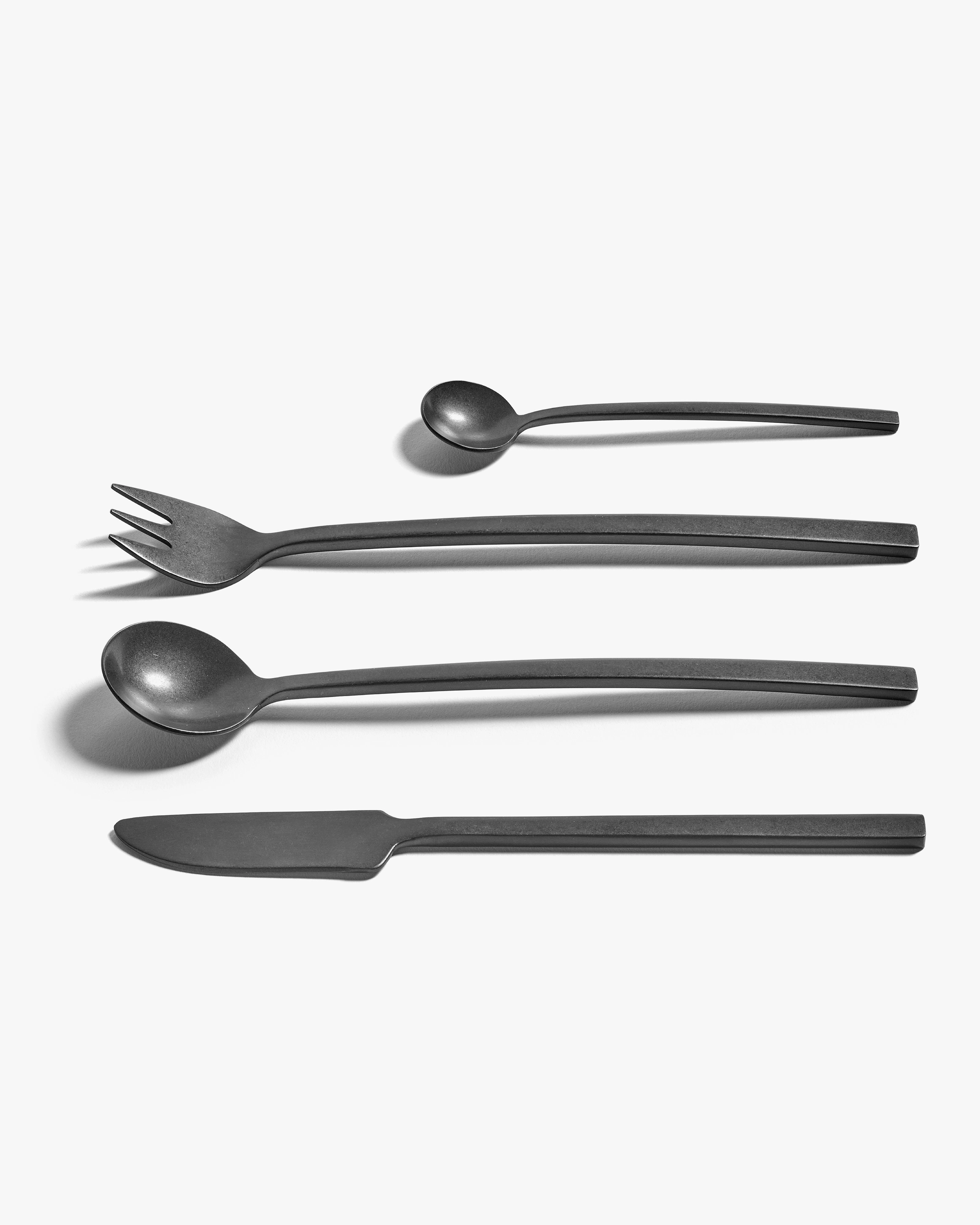 Cutlery set in giftbox 24 pcs black La Mre