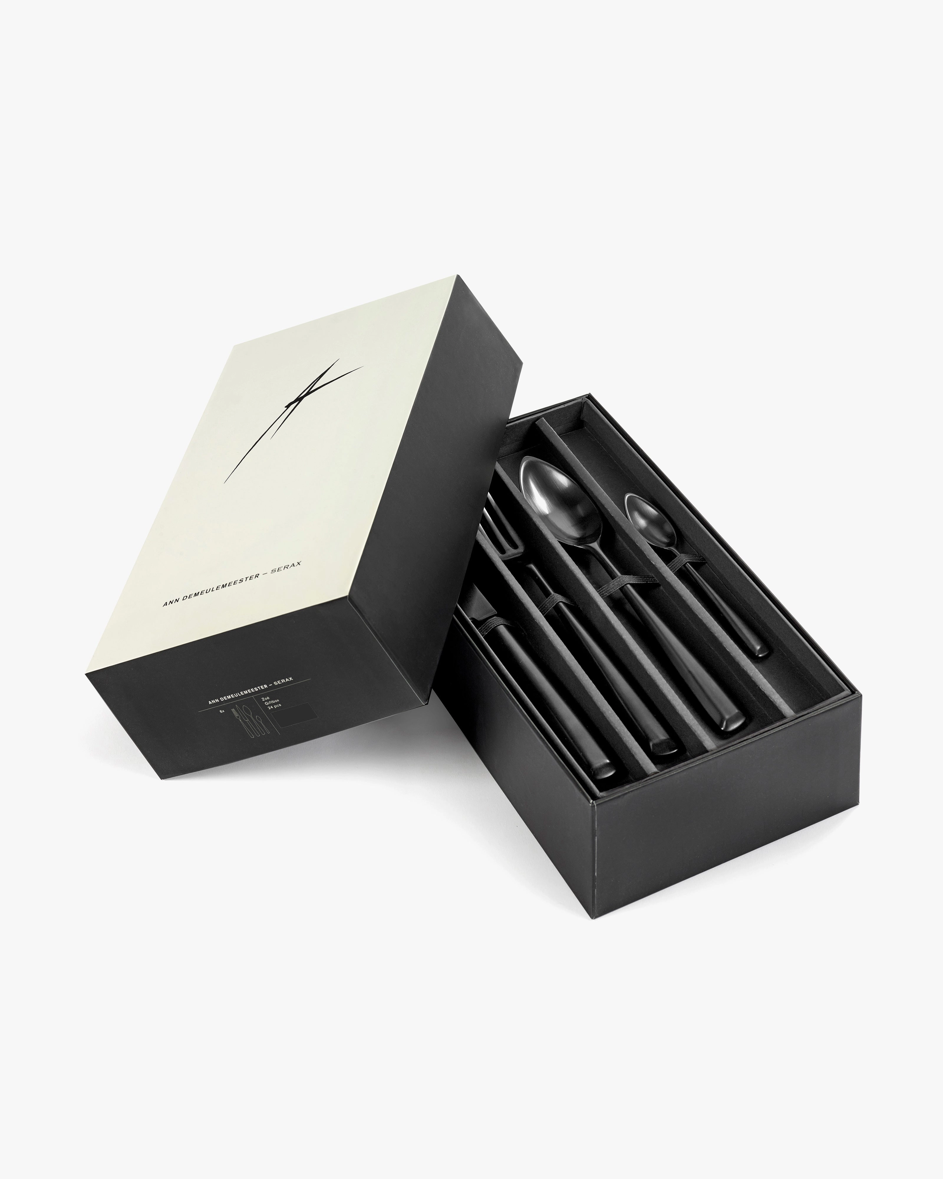 Cutlery set in giftbox 24 pcs black Zo