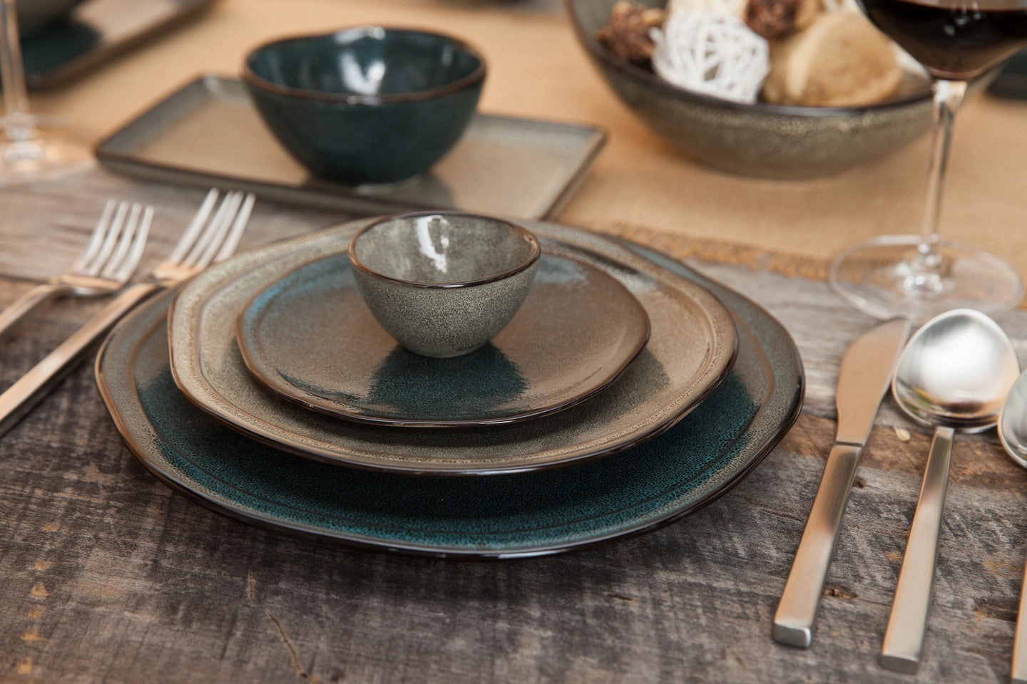 D&V Ston Porcelain Dinnerware Rectangle Tray, 9" x 4.75", Set of 6