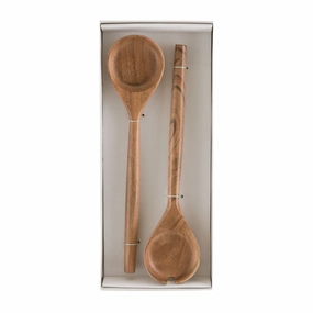 Dark Acacia Salad Server Set Serveware clearance shop