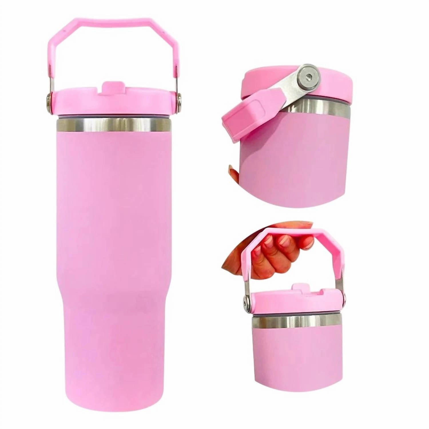 Debbie Matte Macaron Sublimation Stainless Steel Tumbler 30Oz In Light Pink