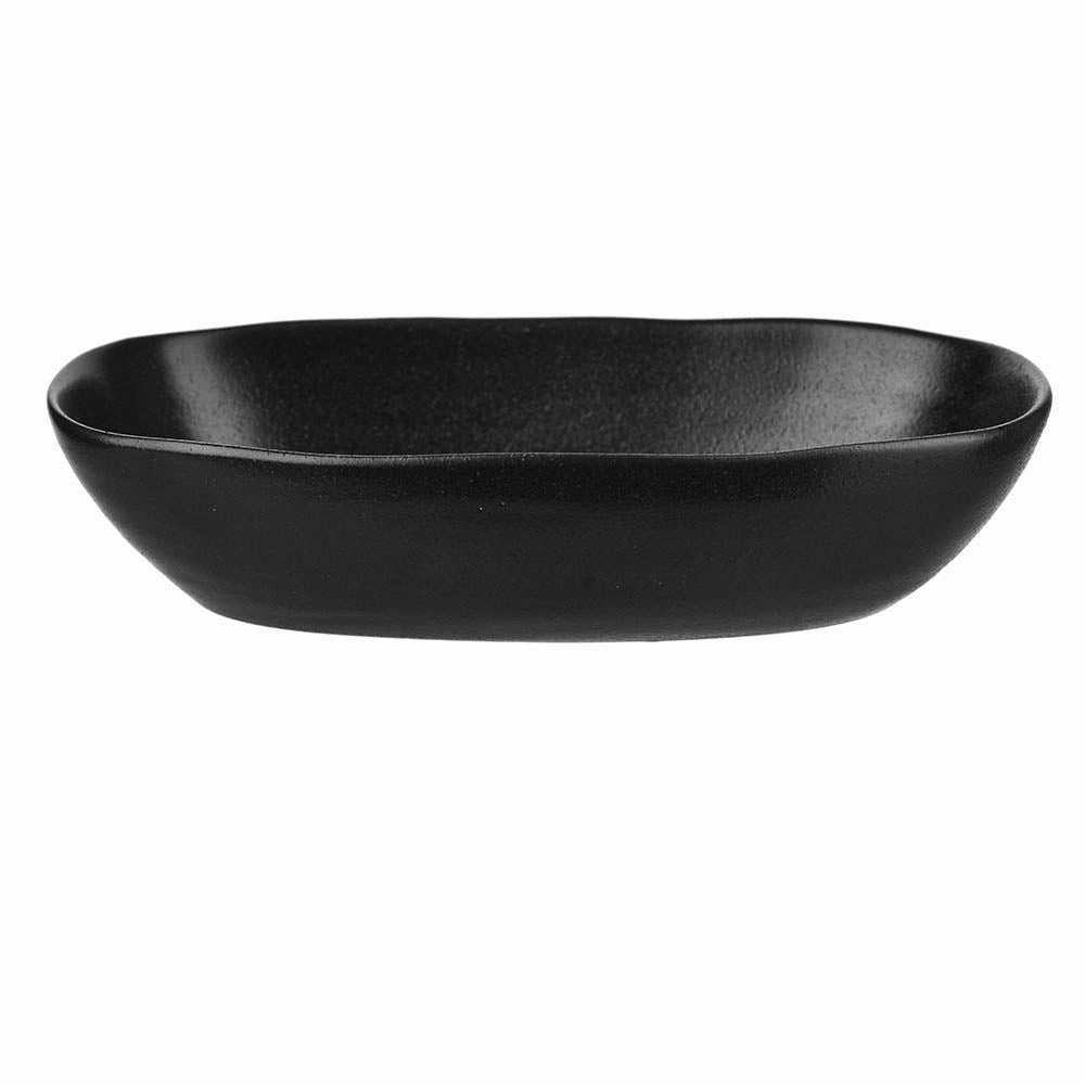 Deep Oval Black Bowl