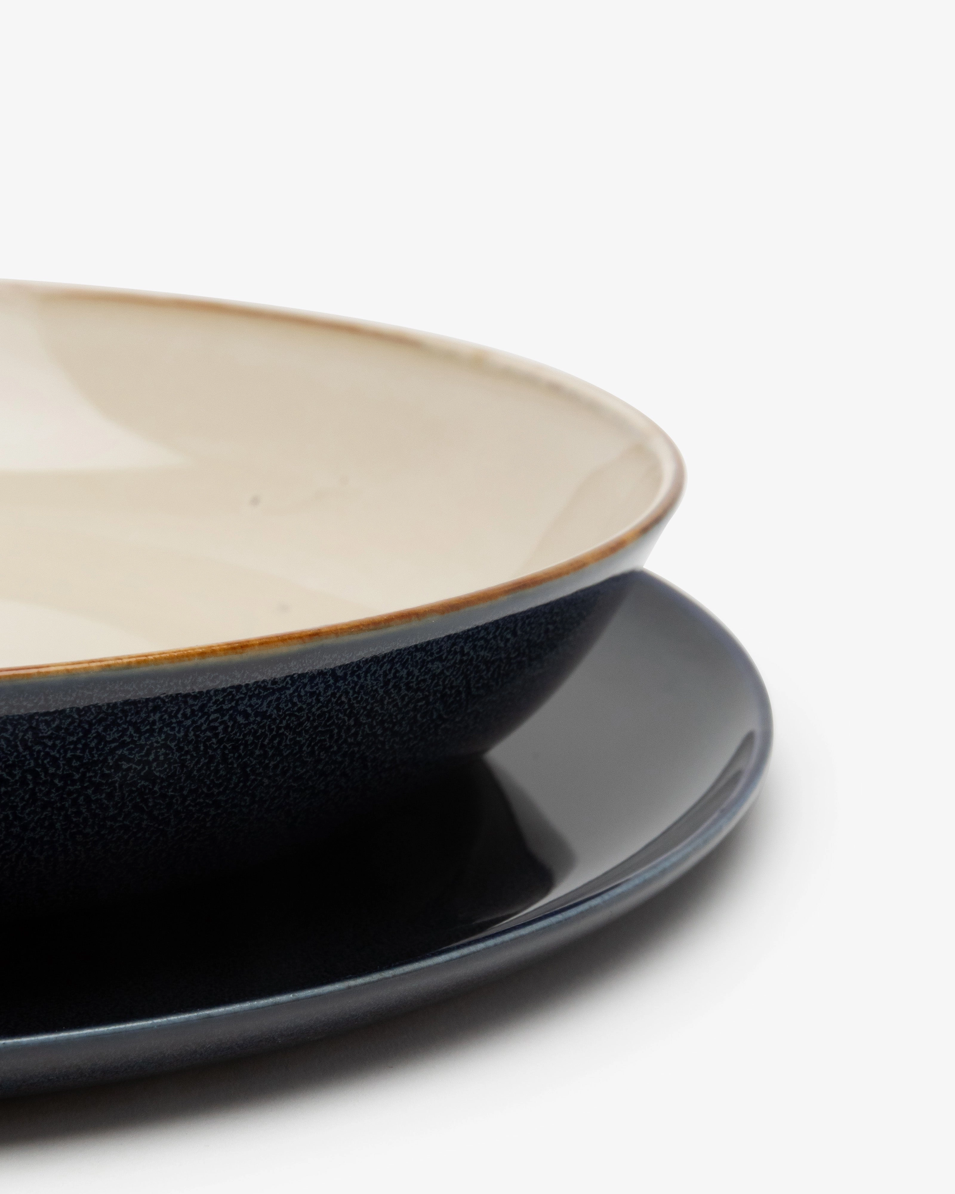 Deep plate L misty gray/dark blue Terres de rves