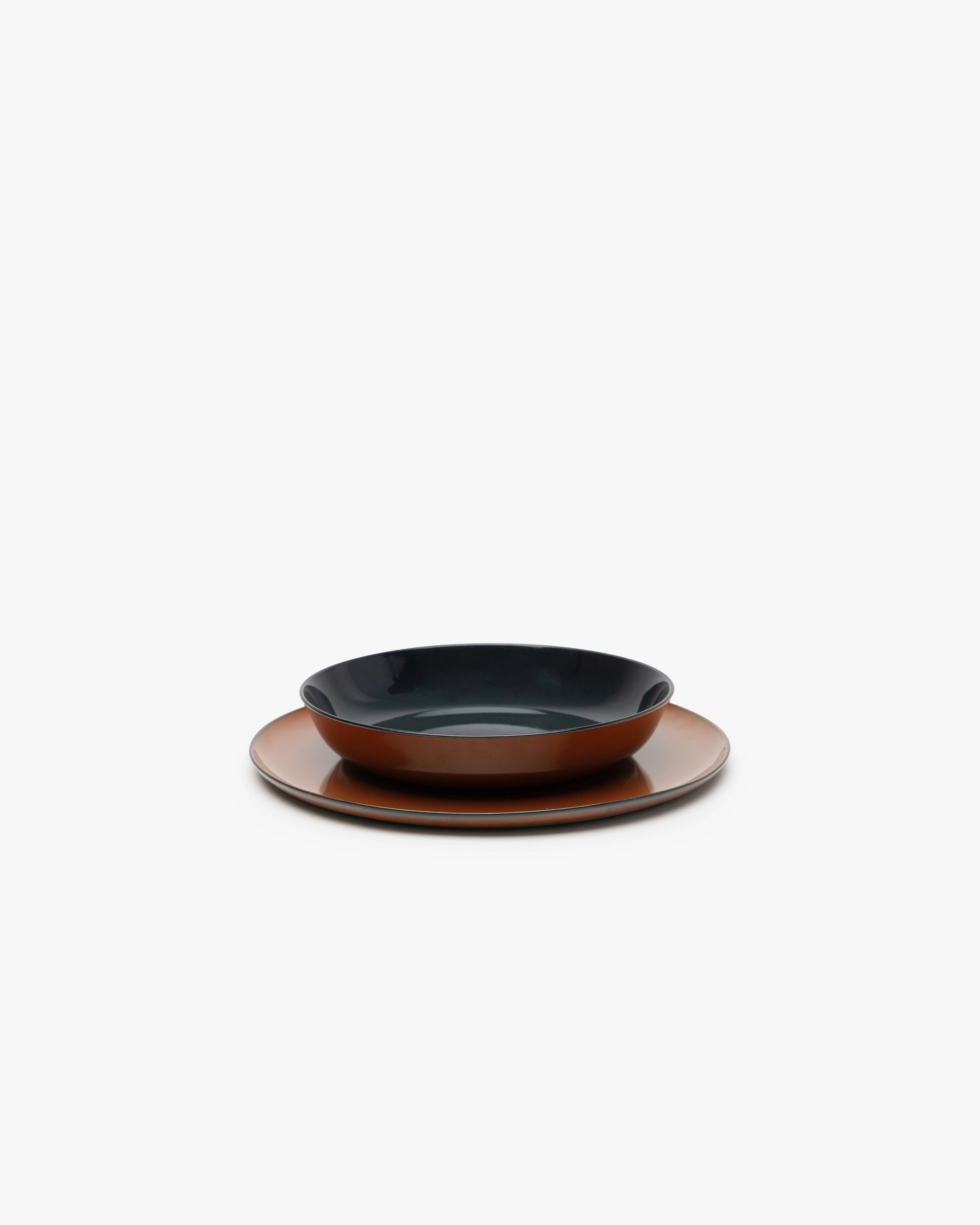 Deep plate M dark blue/rust Terres de rves