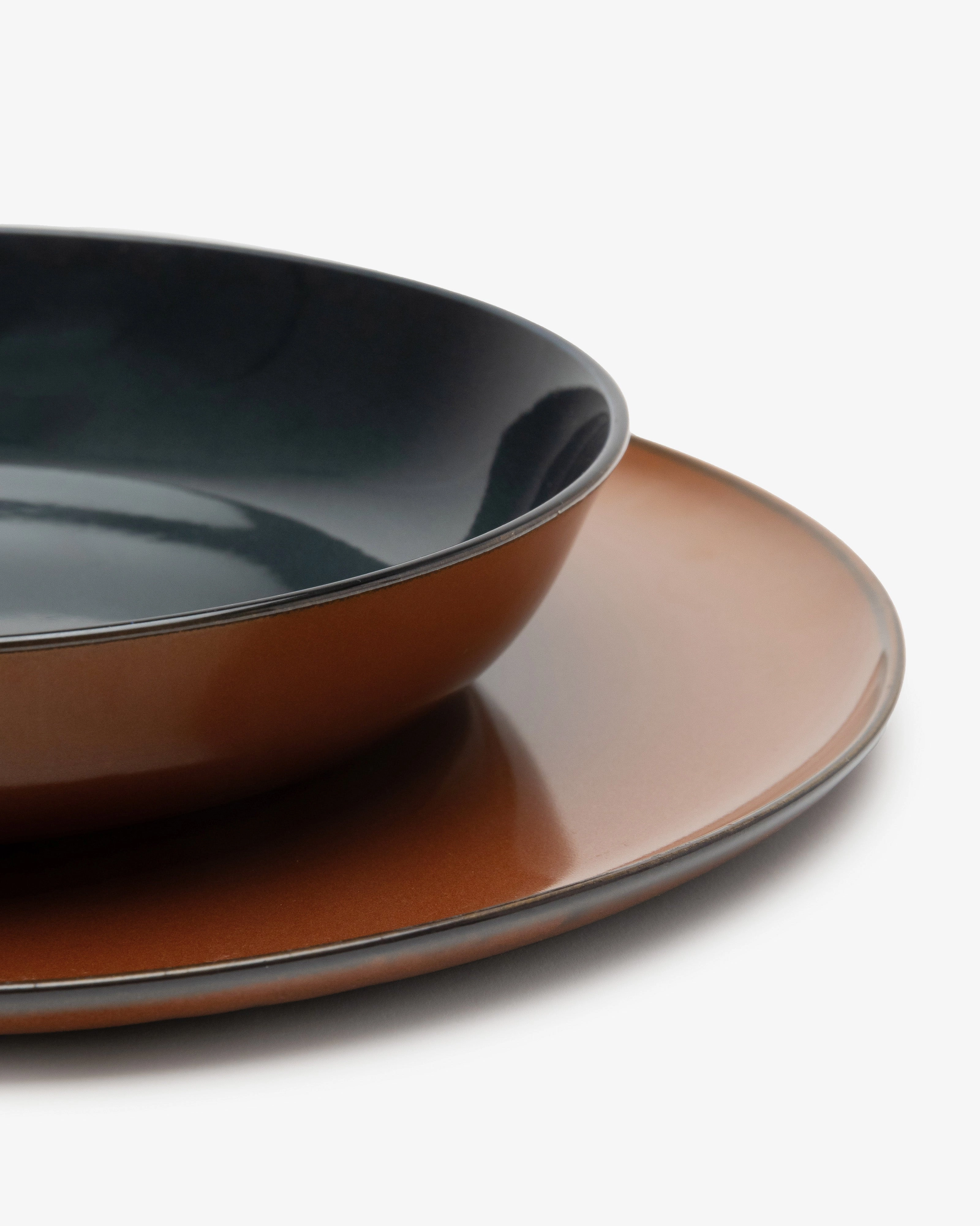 Deep plate M dark blue/rust Terres de rves