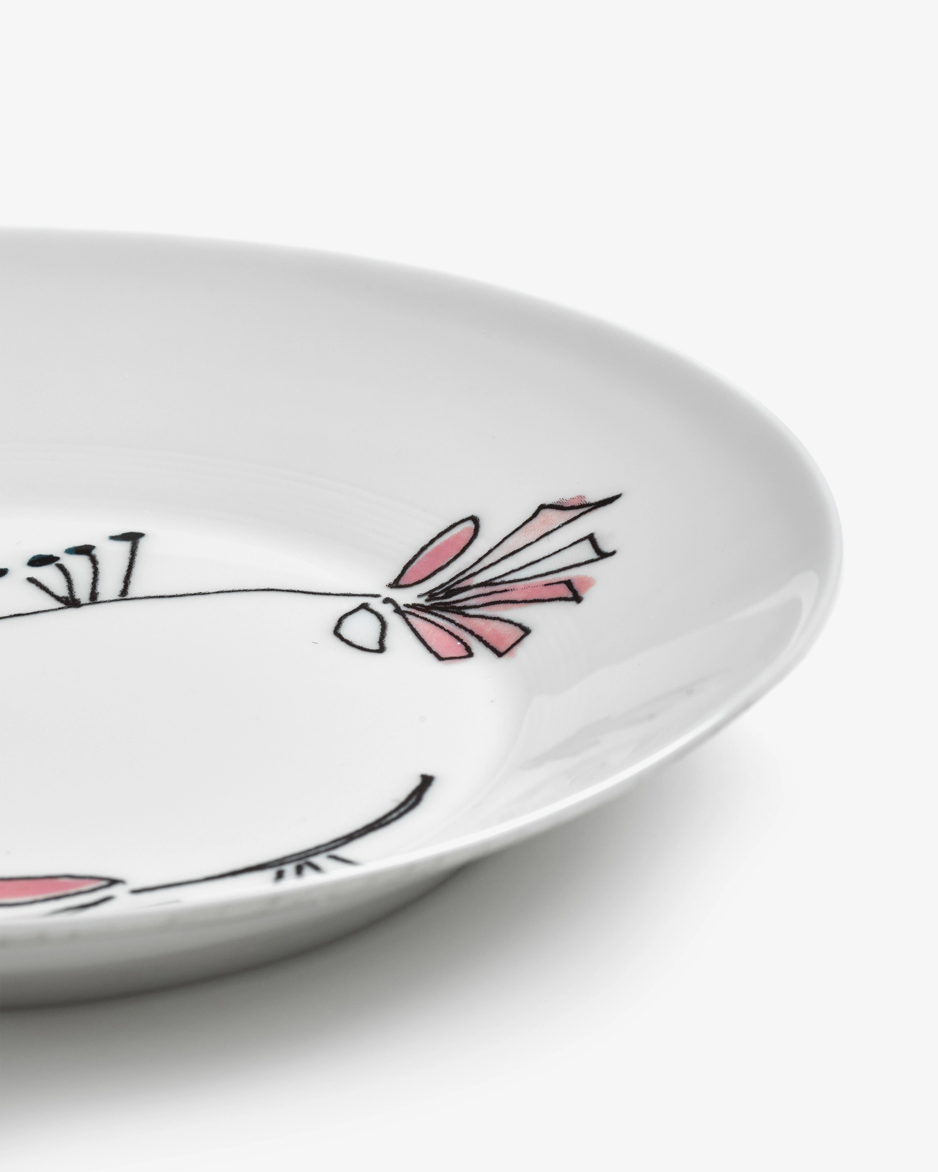 Deep plate M Fiore rosa Midnight Flowers
