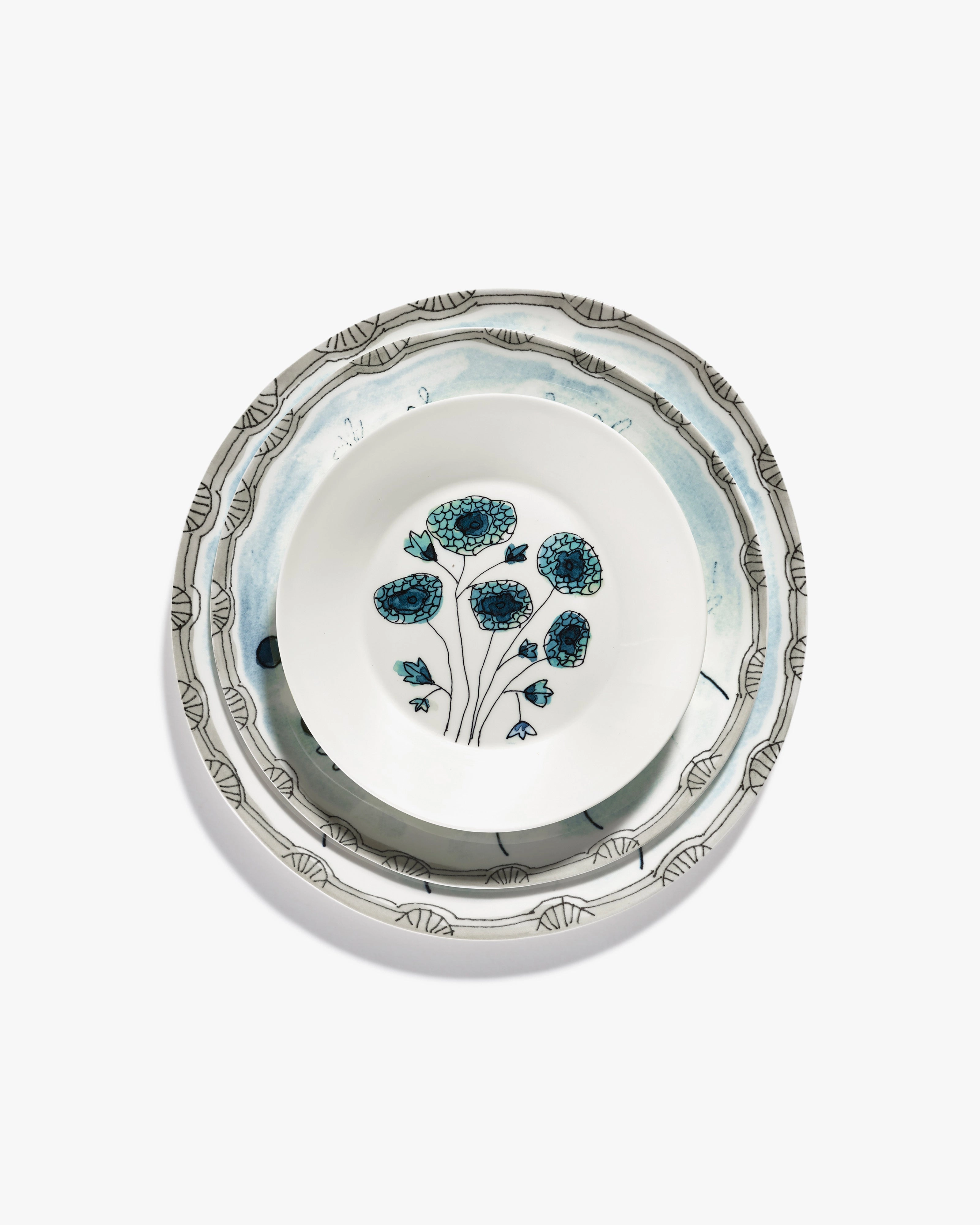 Deep plate S Anemone vaniglia Midnight Flowers