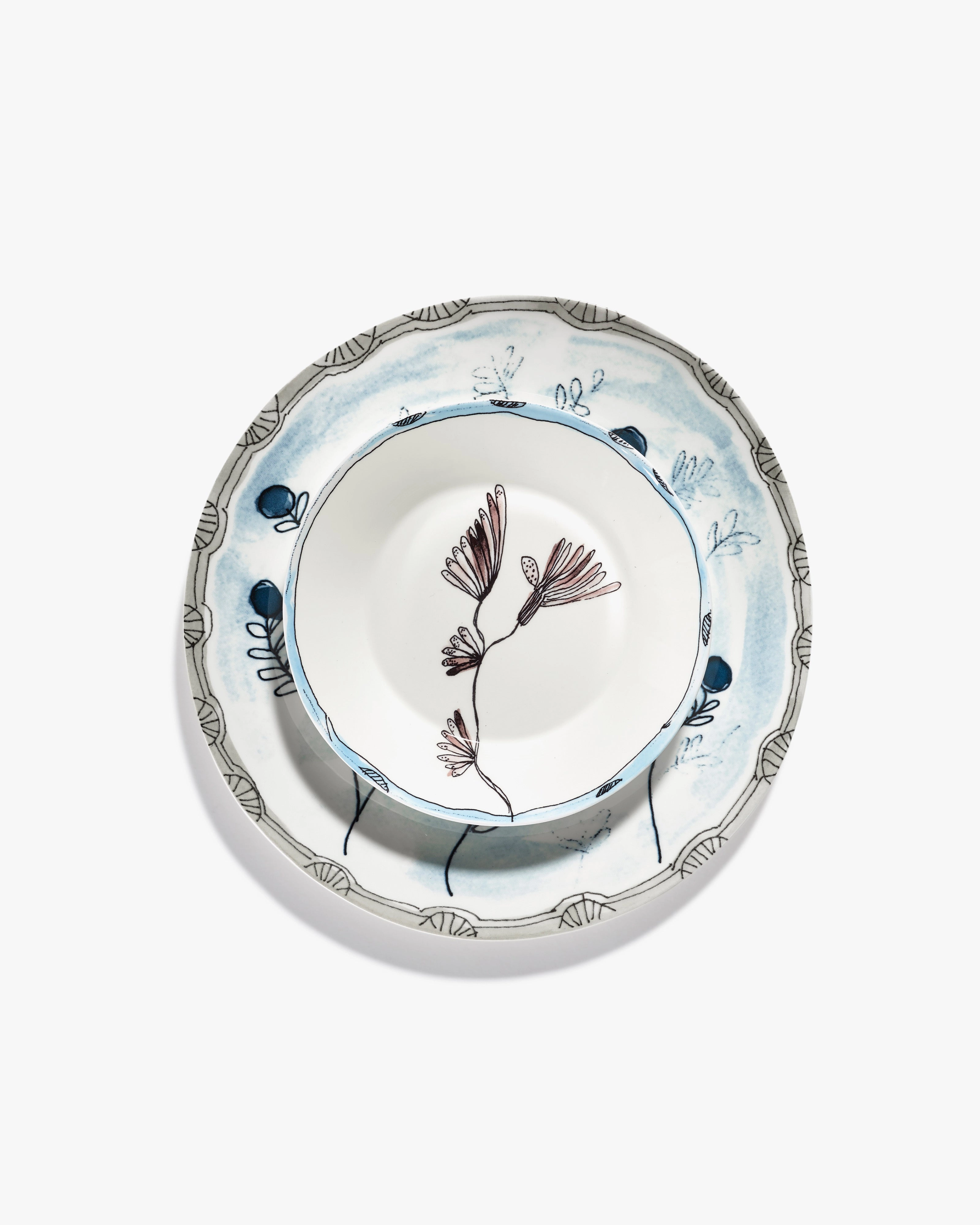 Deep plate S Camelia aubergine Midnight Flowers