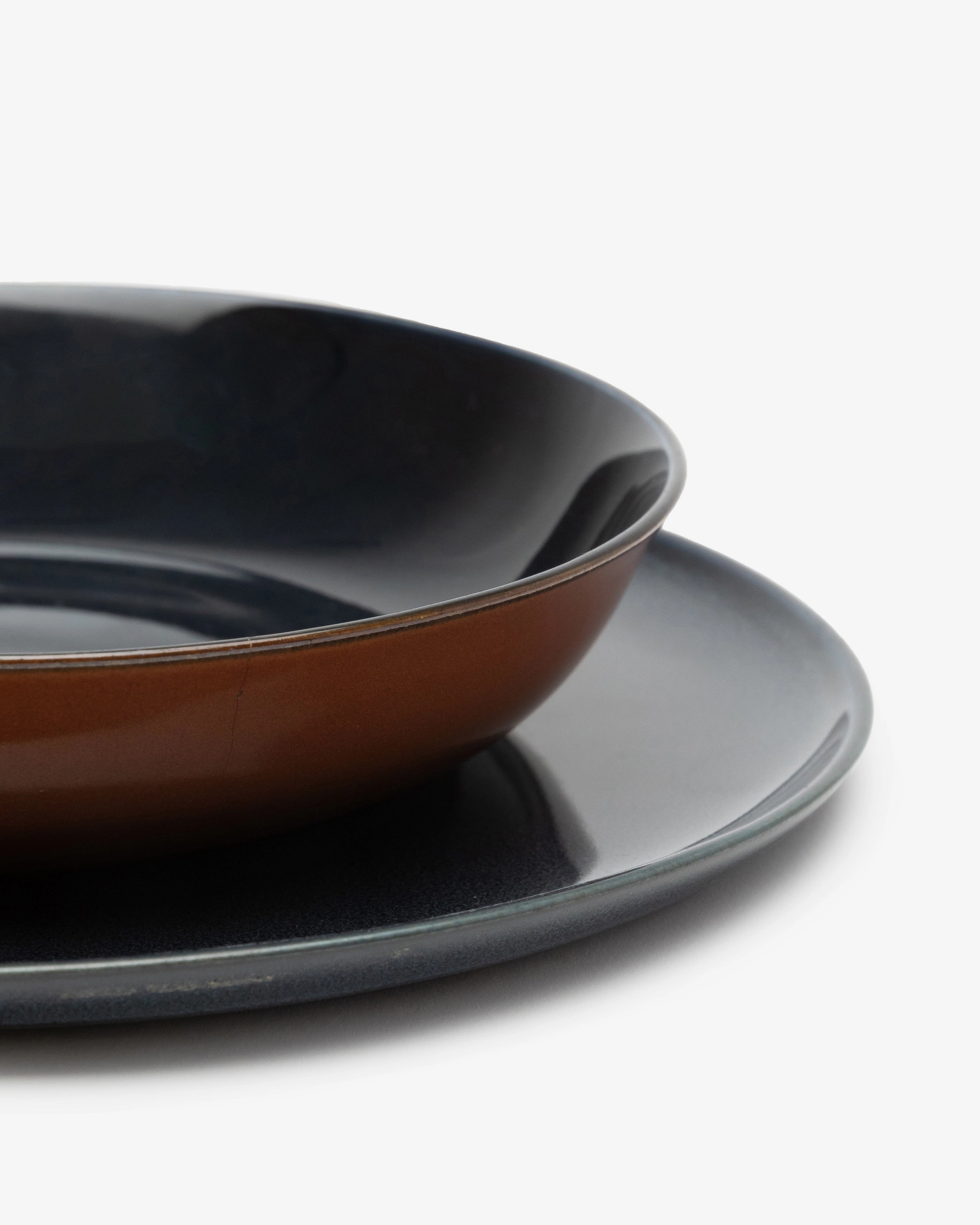 Deep plate S dark blue/rust Terres de rves