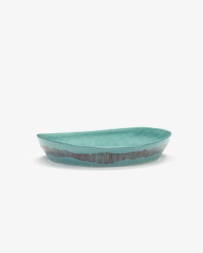 Deep serving plate S azure - red stripes Feast Buy Dinnerware online shop