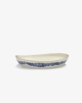 Deep serving plate S white - blue stripes Feast Buy Dinnerware online shop