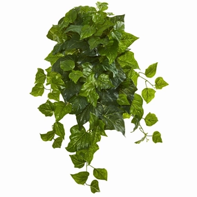 Deluxe London Ivy Hanging Bush Artificial Plant (Set of 3) (Real Touch) 28" Faux Florals home florals discount