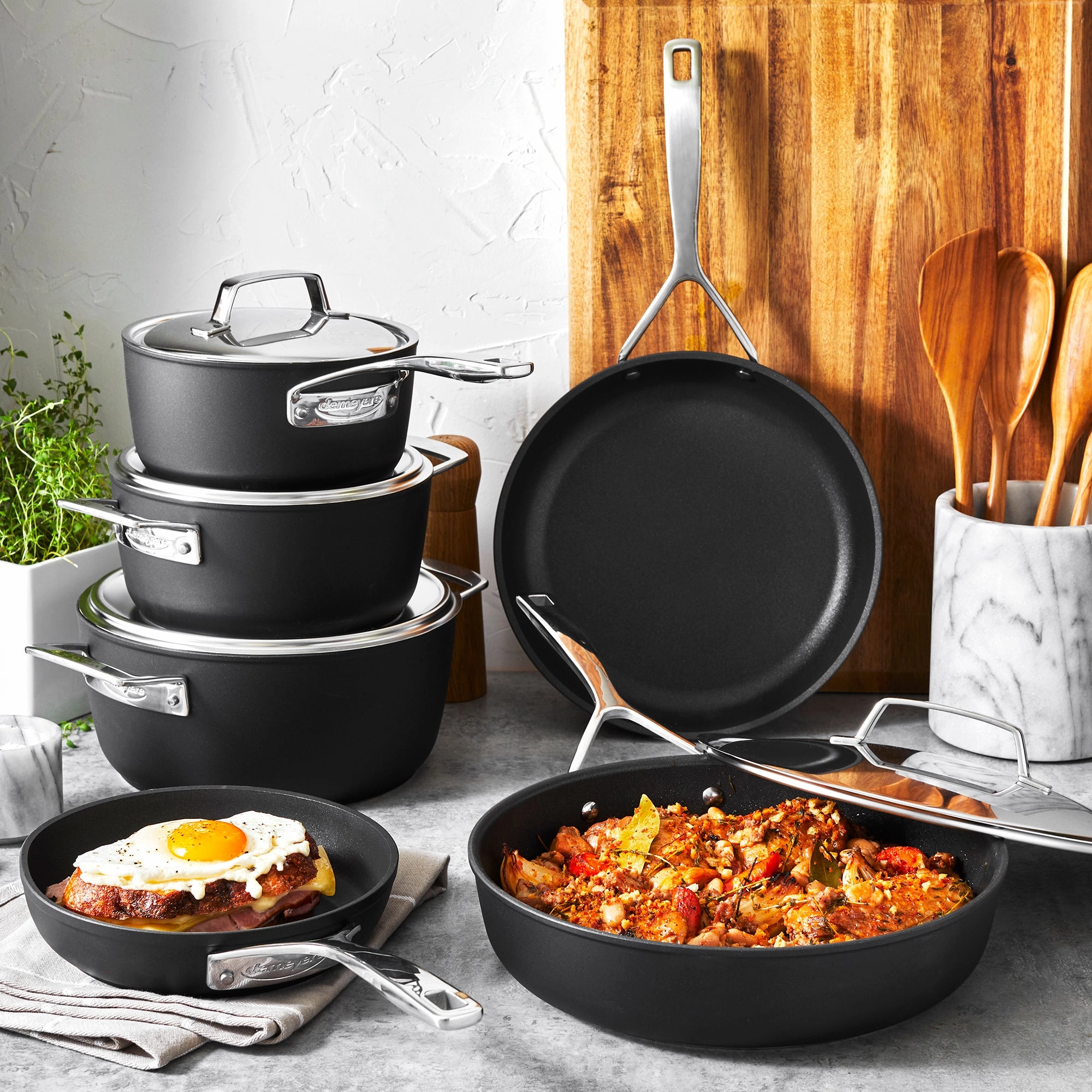 Demeyere AluPro 10-pc Aluminum Nonstick Cookware Set
