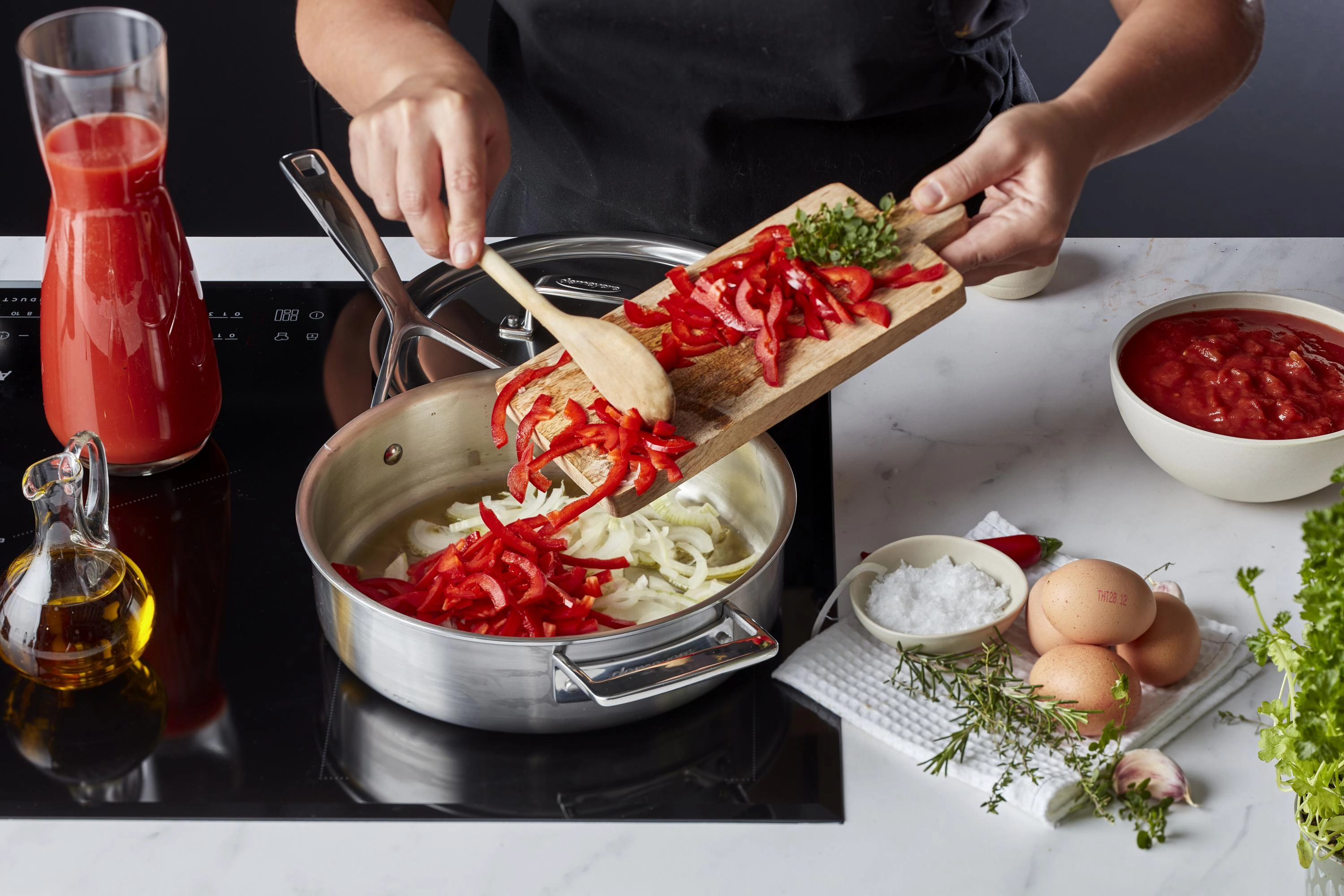 Demeyere Essential 5-ply 3-qt Stainless Steel Saute Pan with Lid