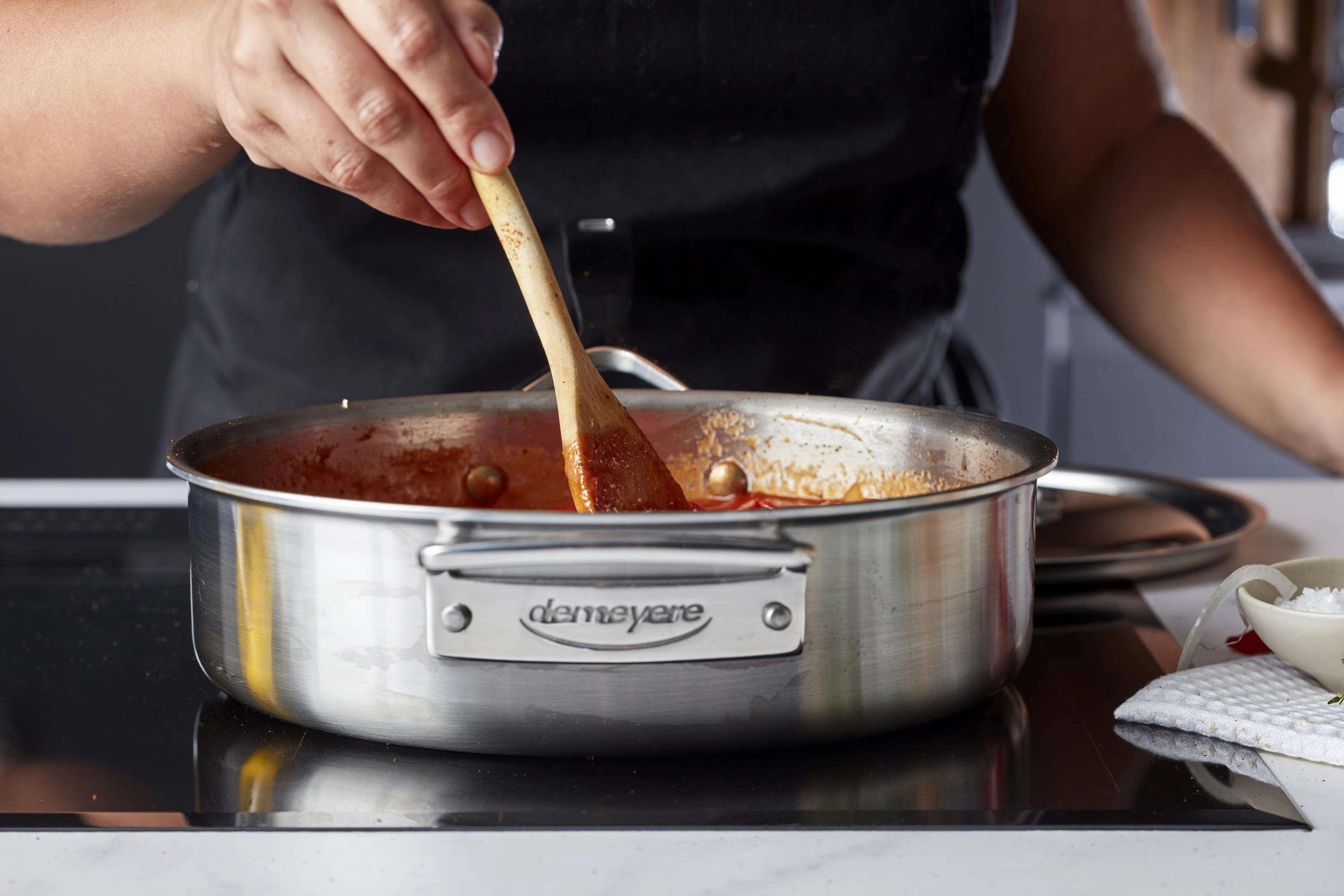 Demeyere Essential 5-ply 3-qt Stainless Steel Saute Pan with Lid