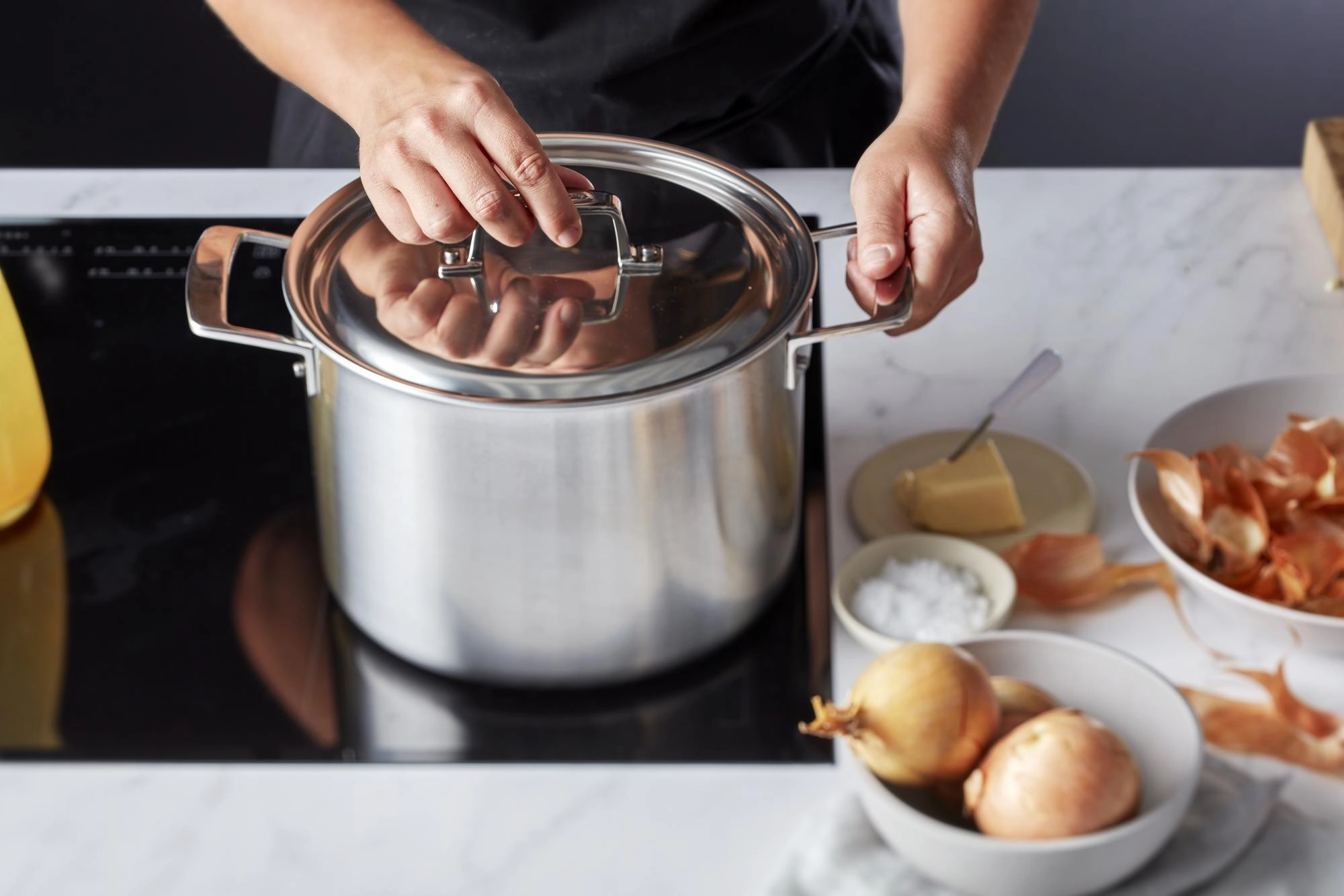 Demeyere Essential 5-ply 8-qt Stainless Steel Stock Pot with Lid