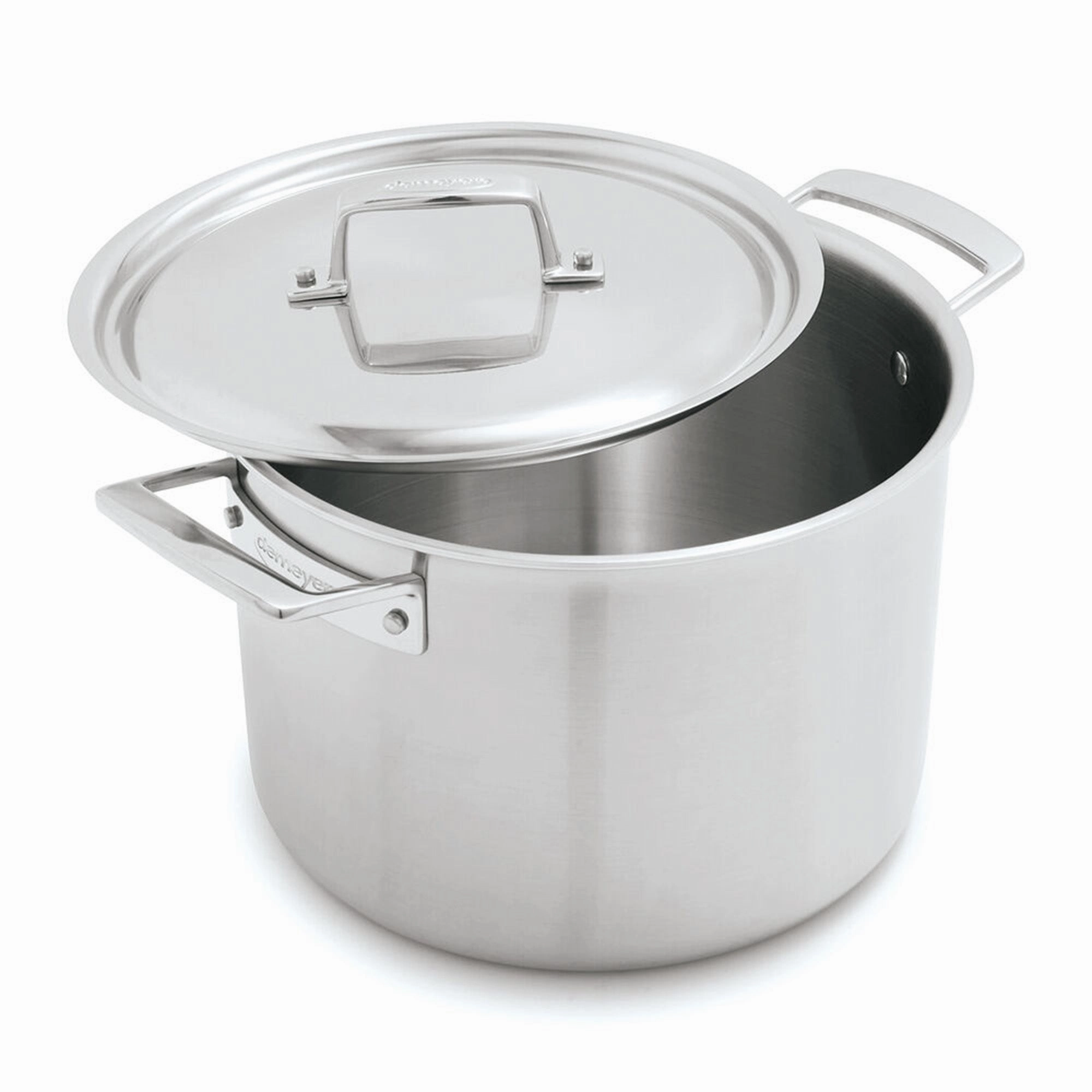Demeyere Essential 5-ply 8-qt Stainless Steel Stock Pot with Lid Cookware online kitchen sale