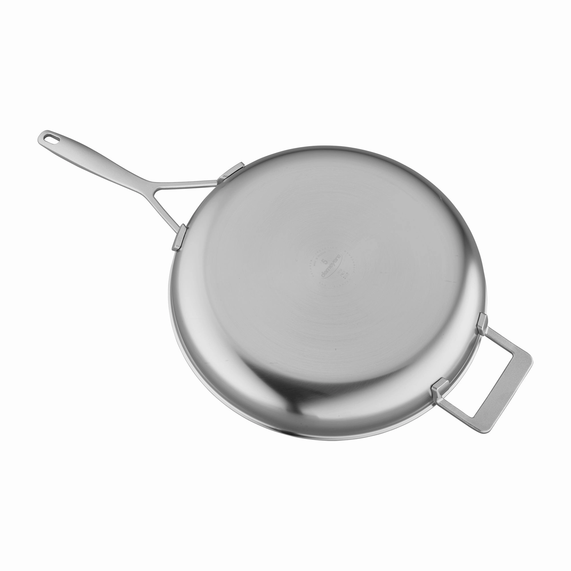 Demeyere Industry 5-Ply 12.5-inch Stainless Steel Fry Pan with Helper Handle
