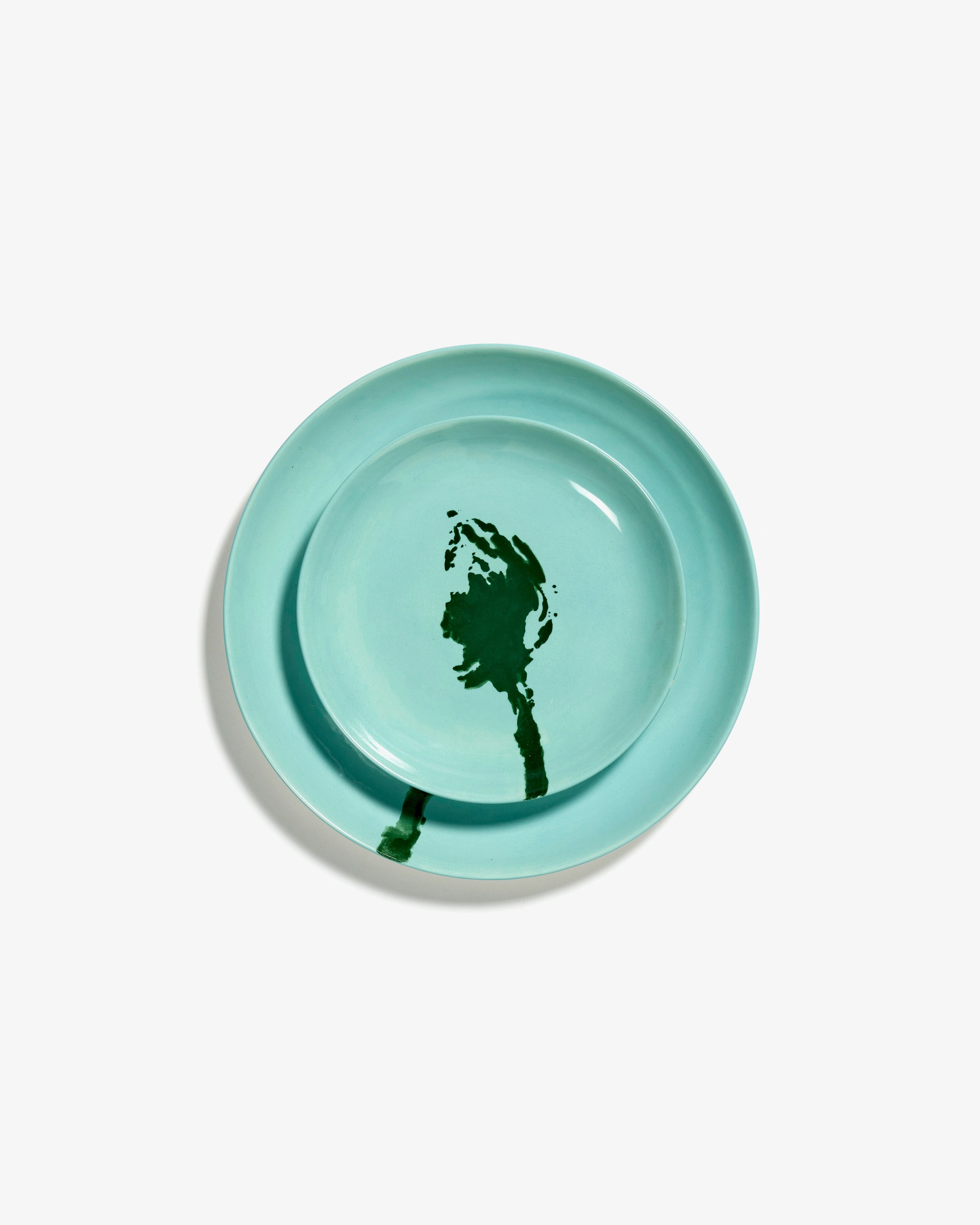 Dessert plate azure - green artichoke Feast