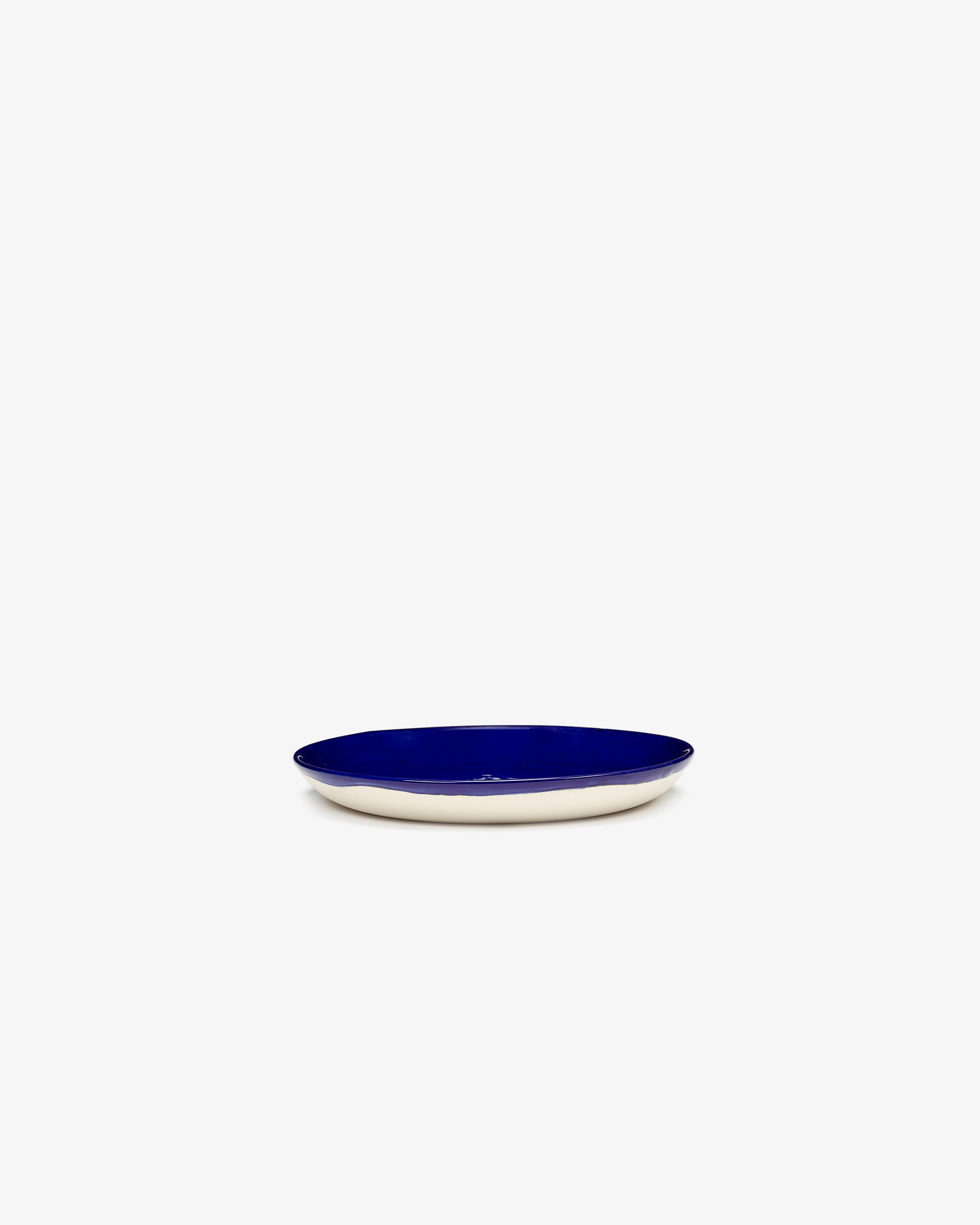 Dessert plate dark blue - white artichoke Feast
