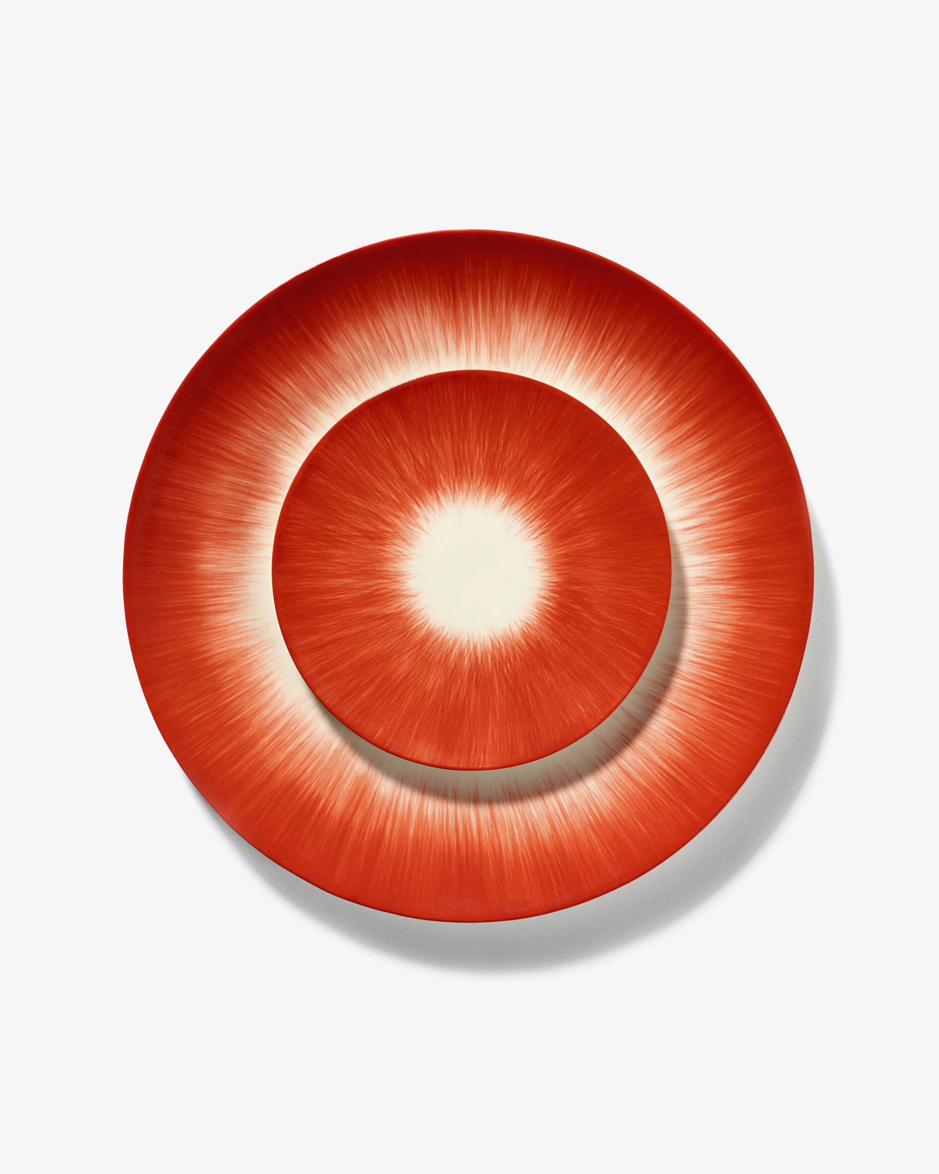Dessert plate white/red variation 5 D