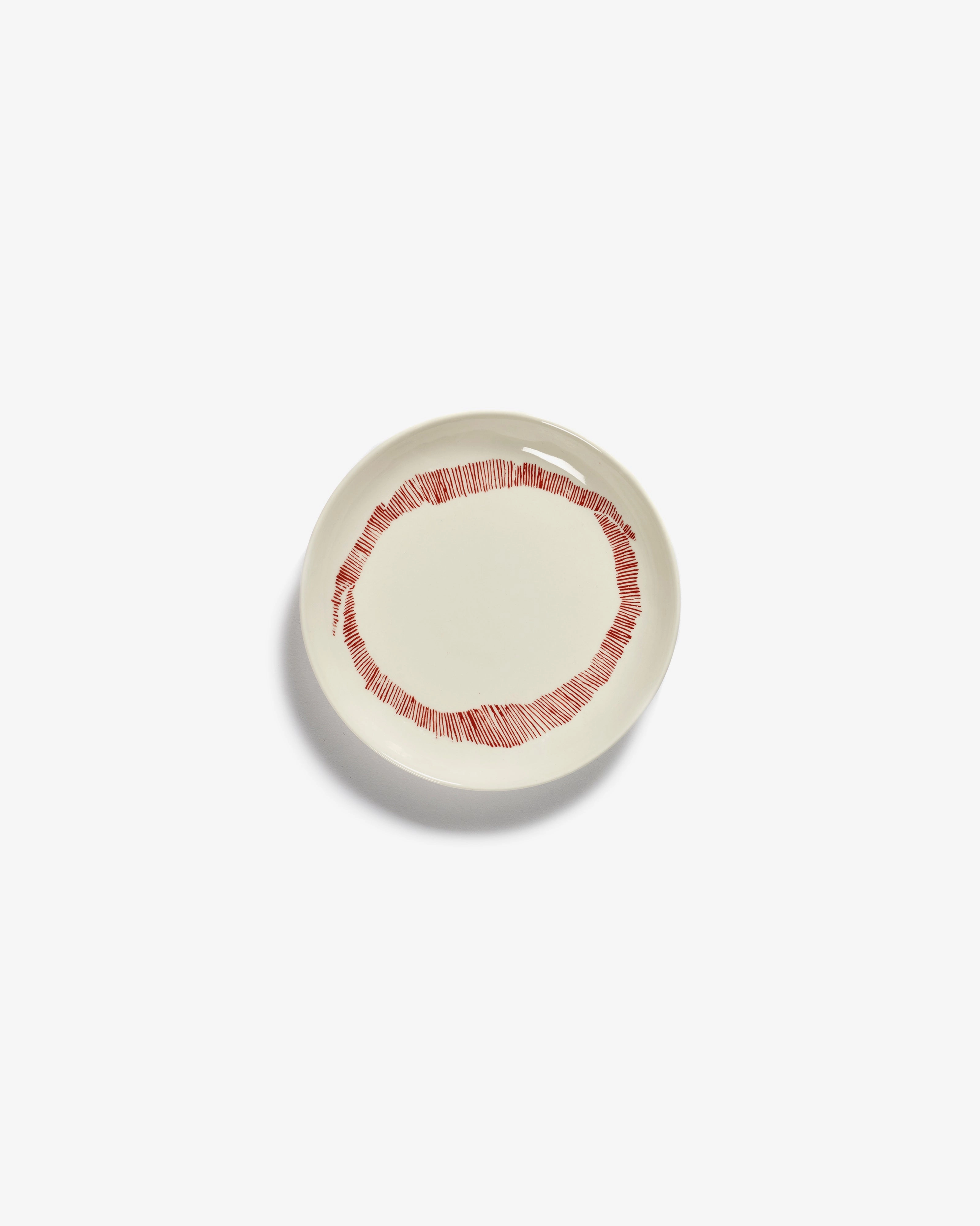 Dessert plate white swirl - red stripes Feast Buy Dinnerware online shop
